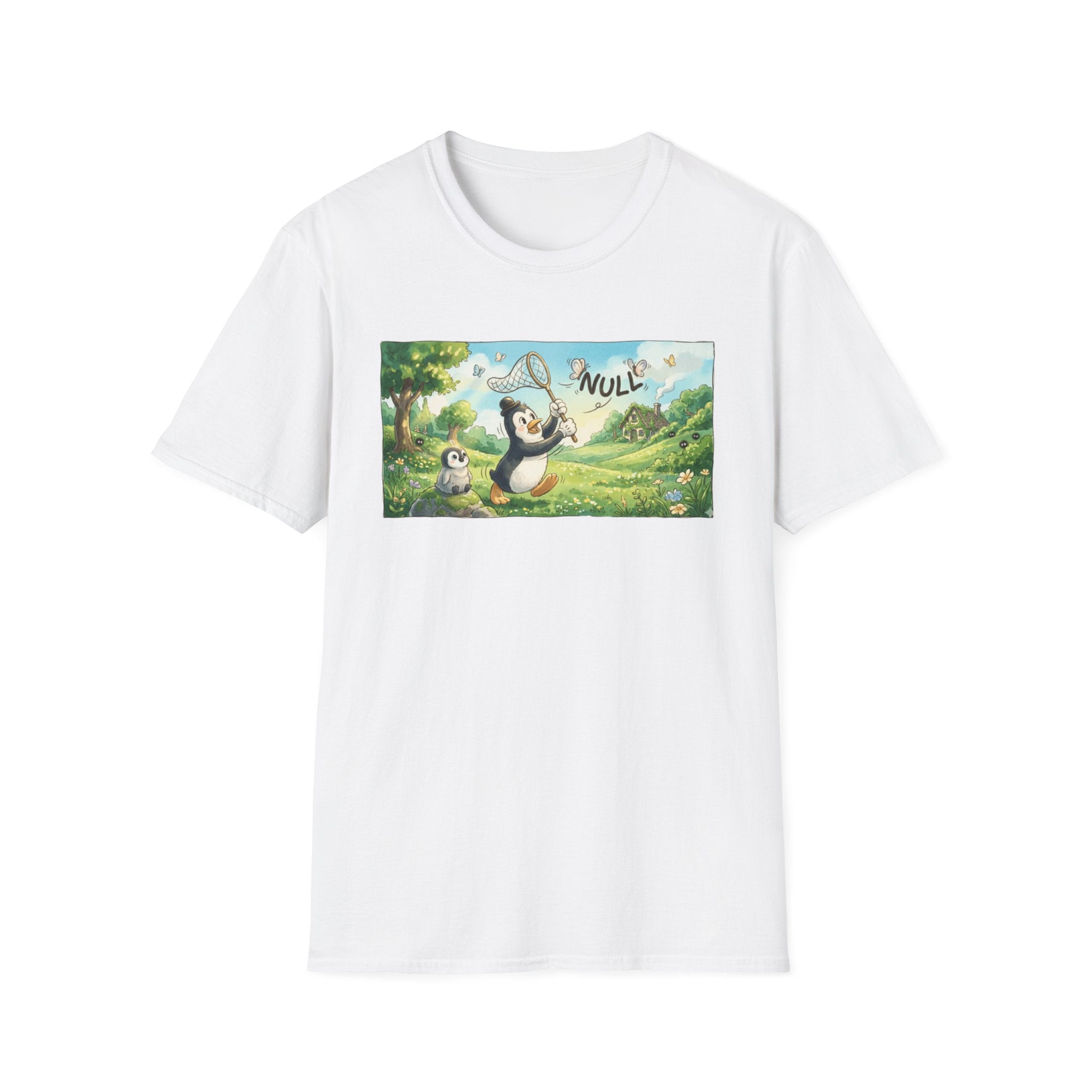 Penguin Catching Null T-Shirt