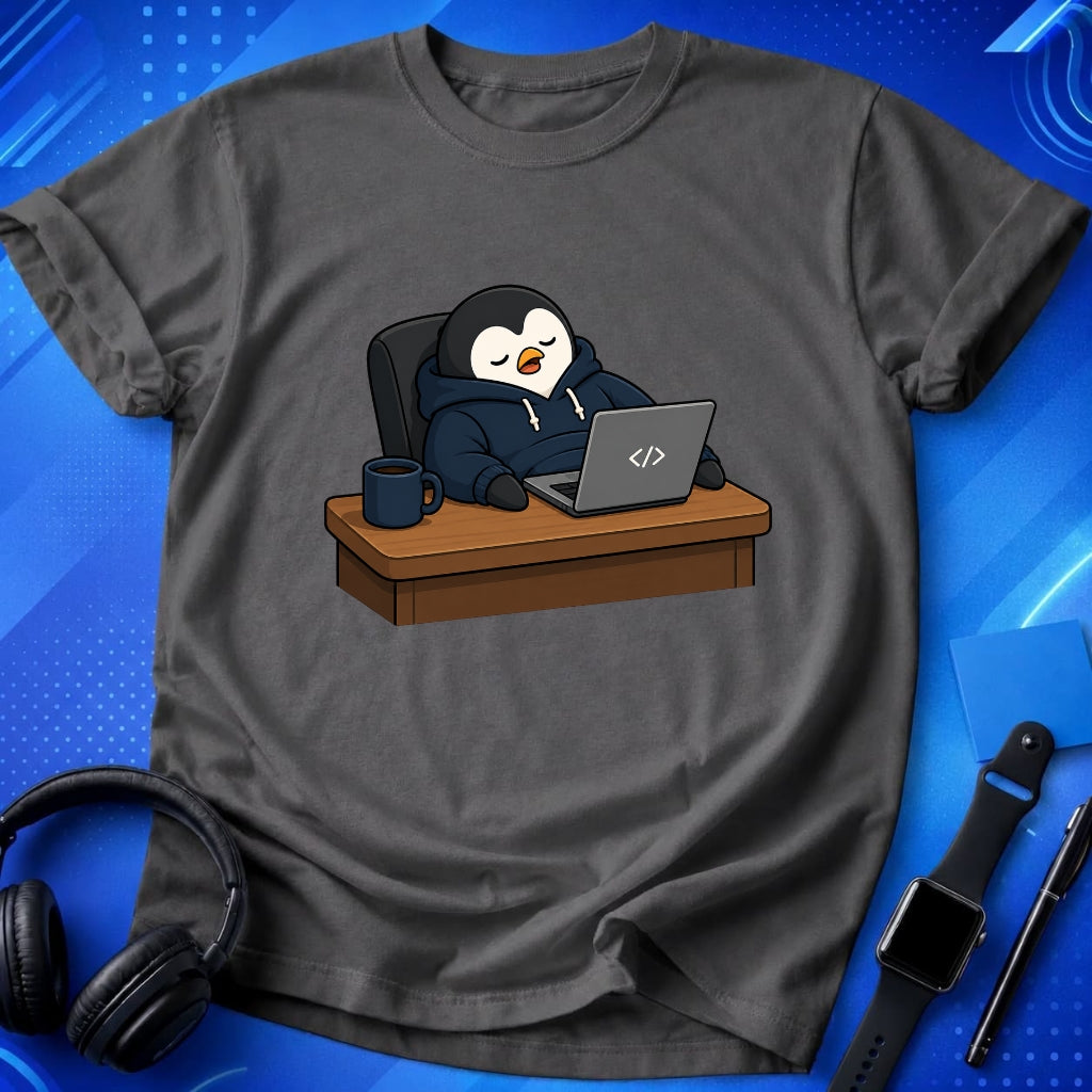 Penguin Behind Desk T-Shirt