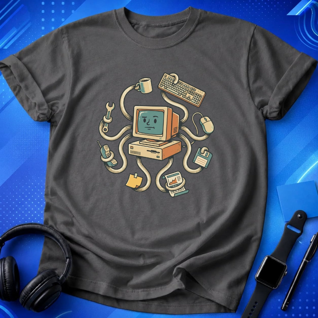 Retro Computer Octopus T-Shirt