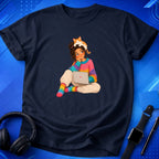 Vibrant Woman With Cat T-Shirt