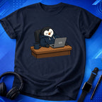 Penguin Behind Desk T-Shirt
