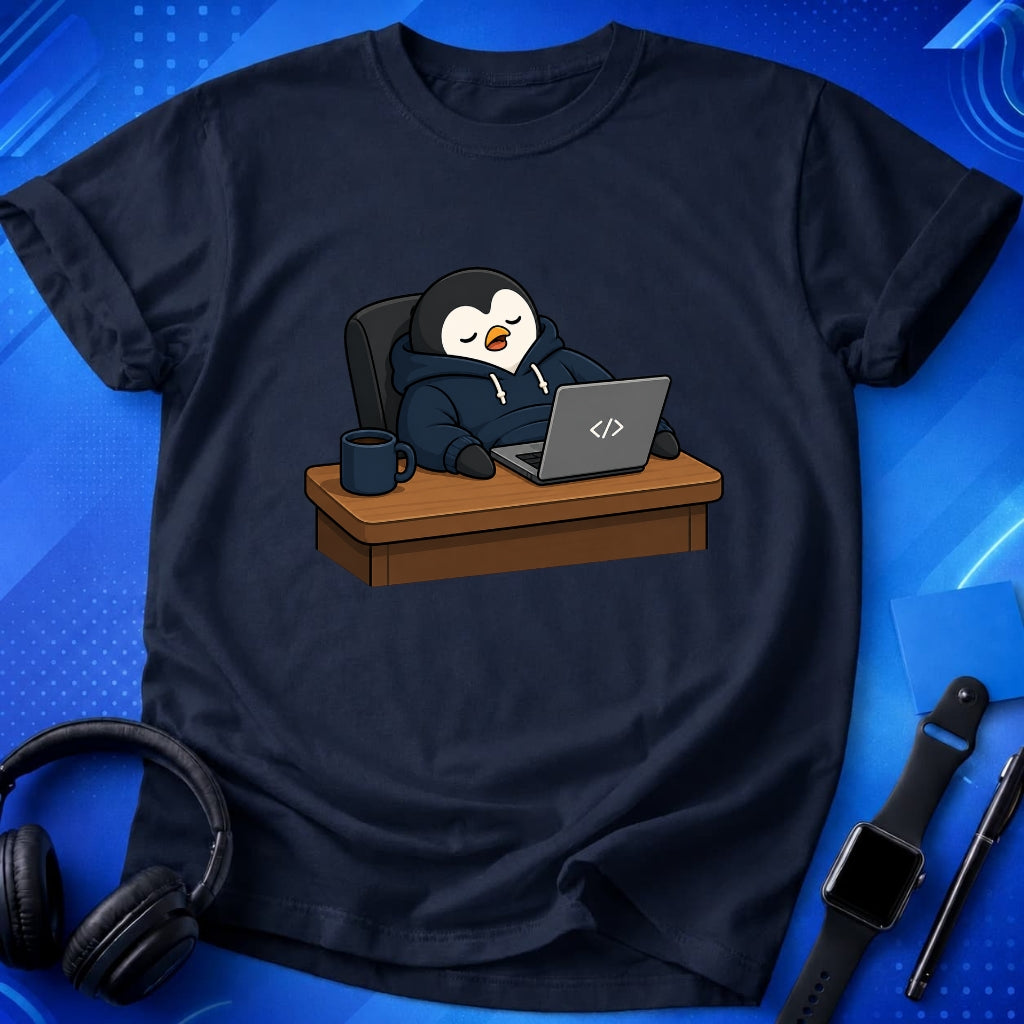 Penguin Behind Desk T-Shirt