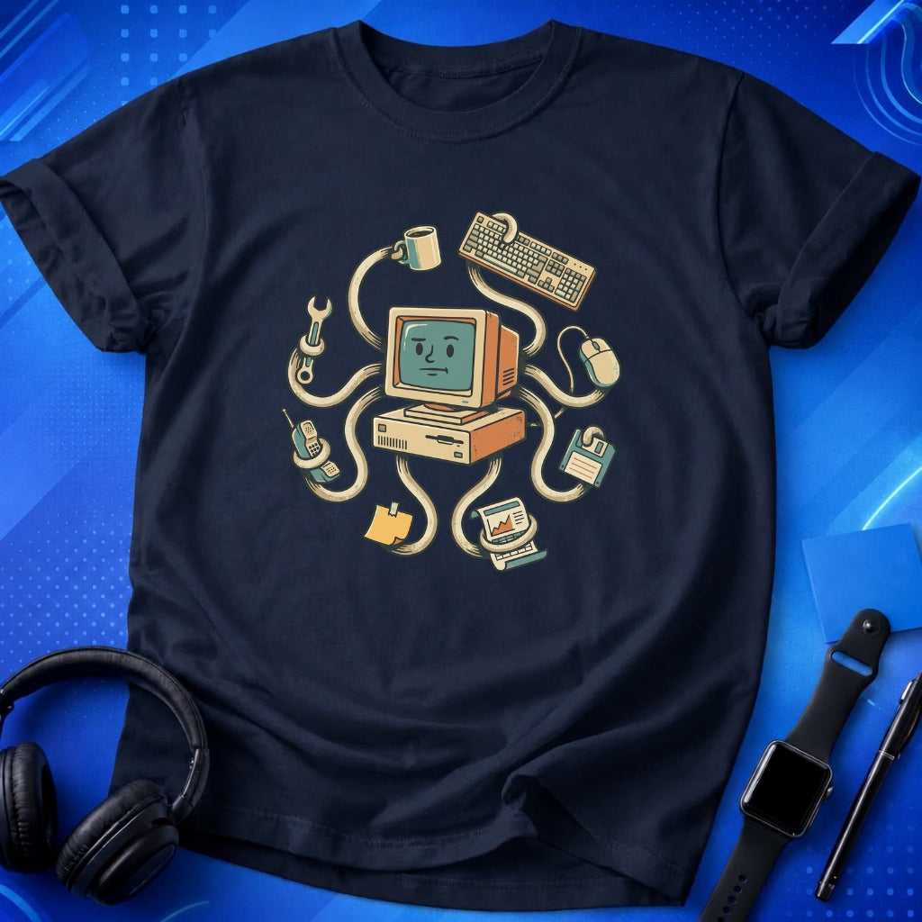 Retro Computer Octopus T-Shirt