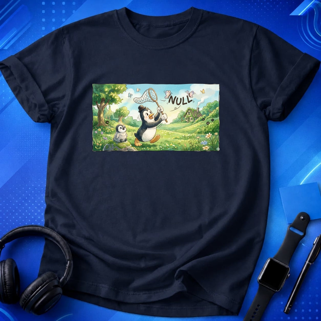 Penguin Catching Null T-Shirt