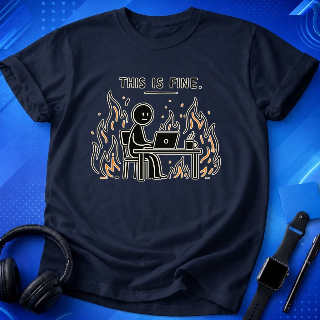 This Is Fine Minimalistic T-Shirt