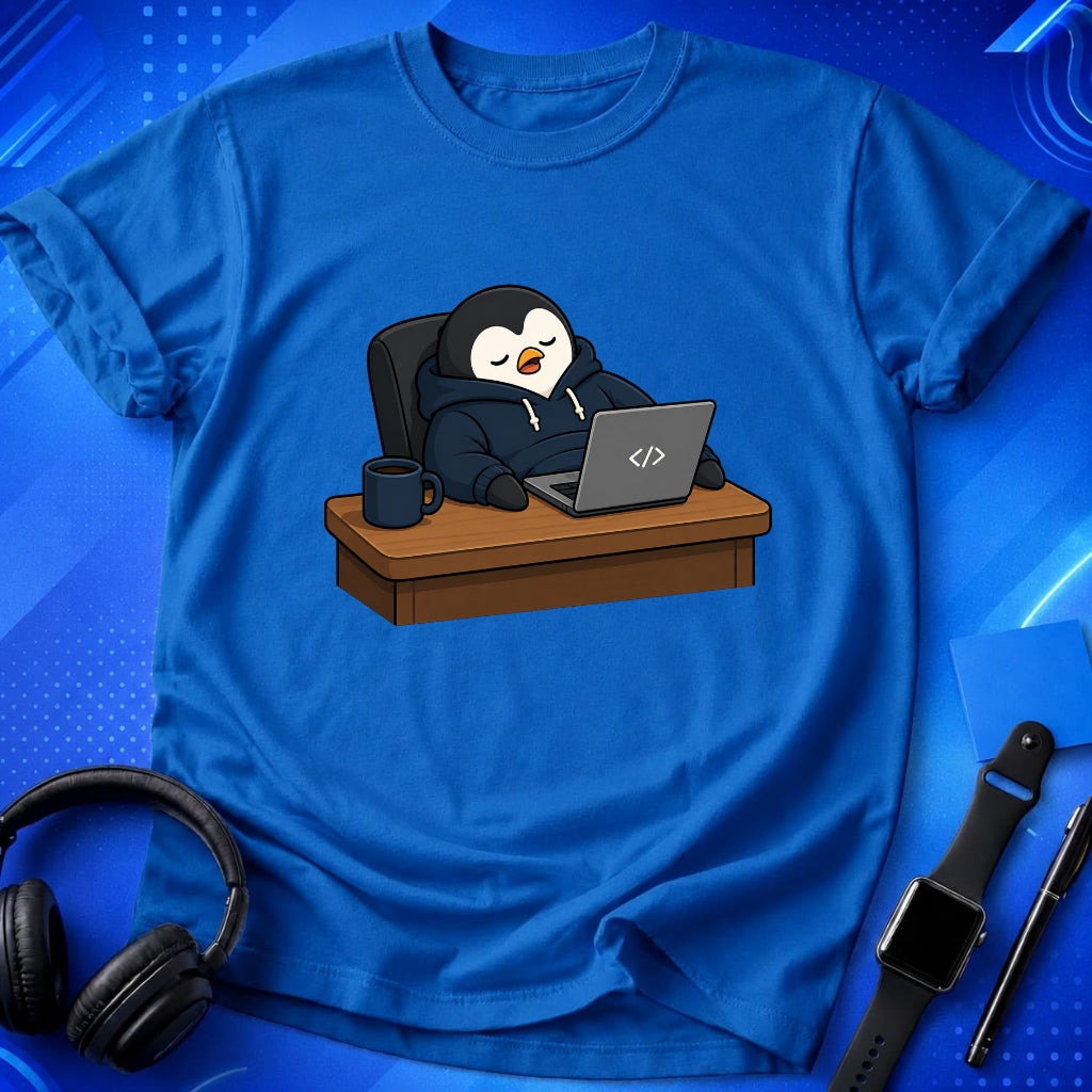 Penguin Behind Desk T-Shirt