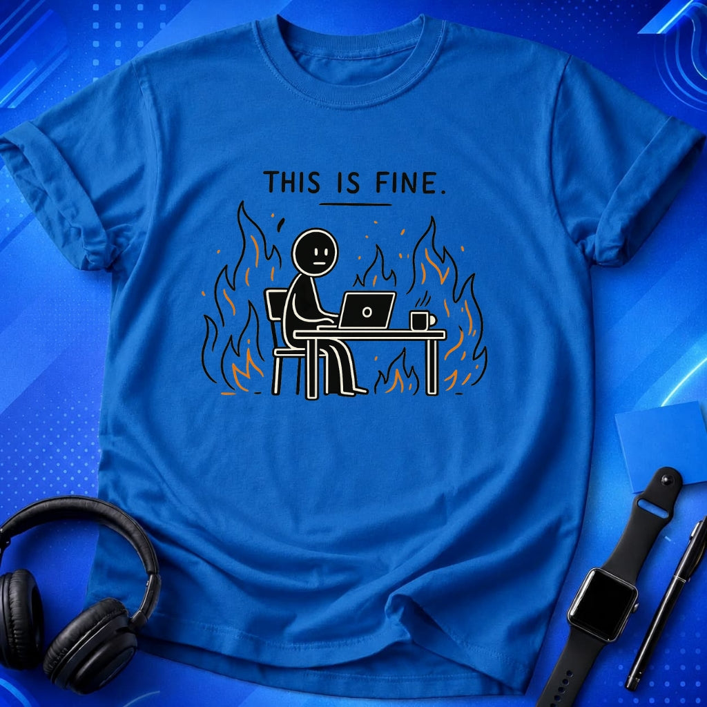 This Is Fine Minimalistic T-Shirt