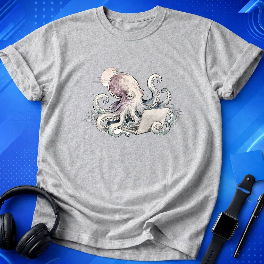 Laptop Octopus T-Shirt