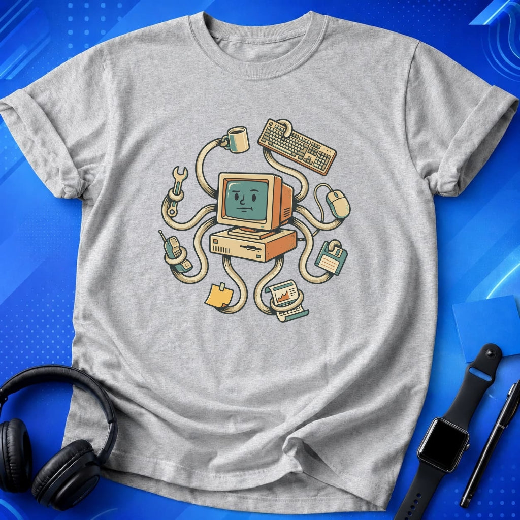 Retro Computer Octopus T-Shirt