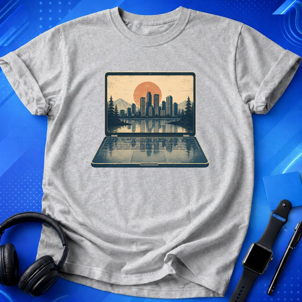 City In Laptop T-Shirt