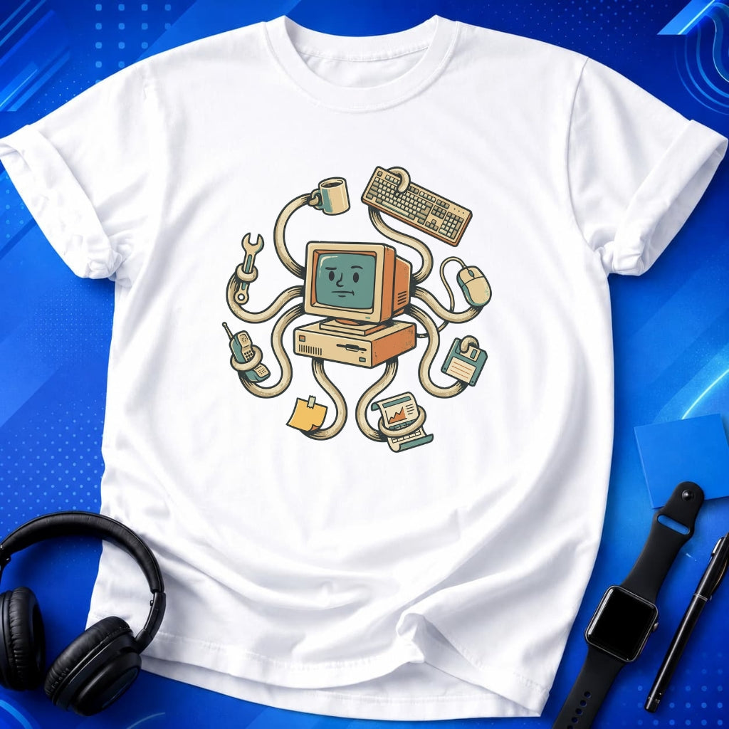 Retro Computer Octopus T-Shirt