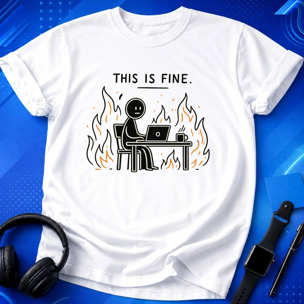 This Is Fine Minimalistic T-Shirt