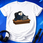 Penguin Behind Desk T-Shirt