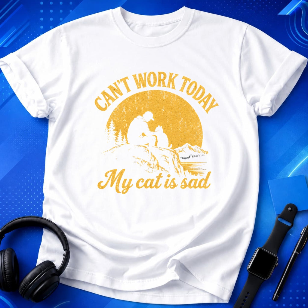 Can_t Work Today My Cat Is Sad T-Shirt