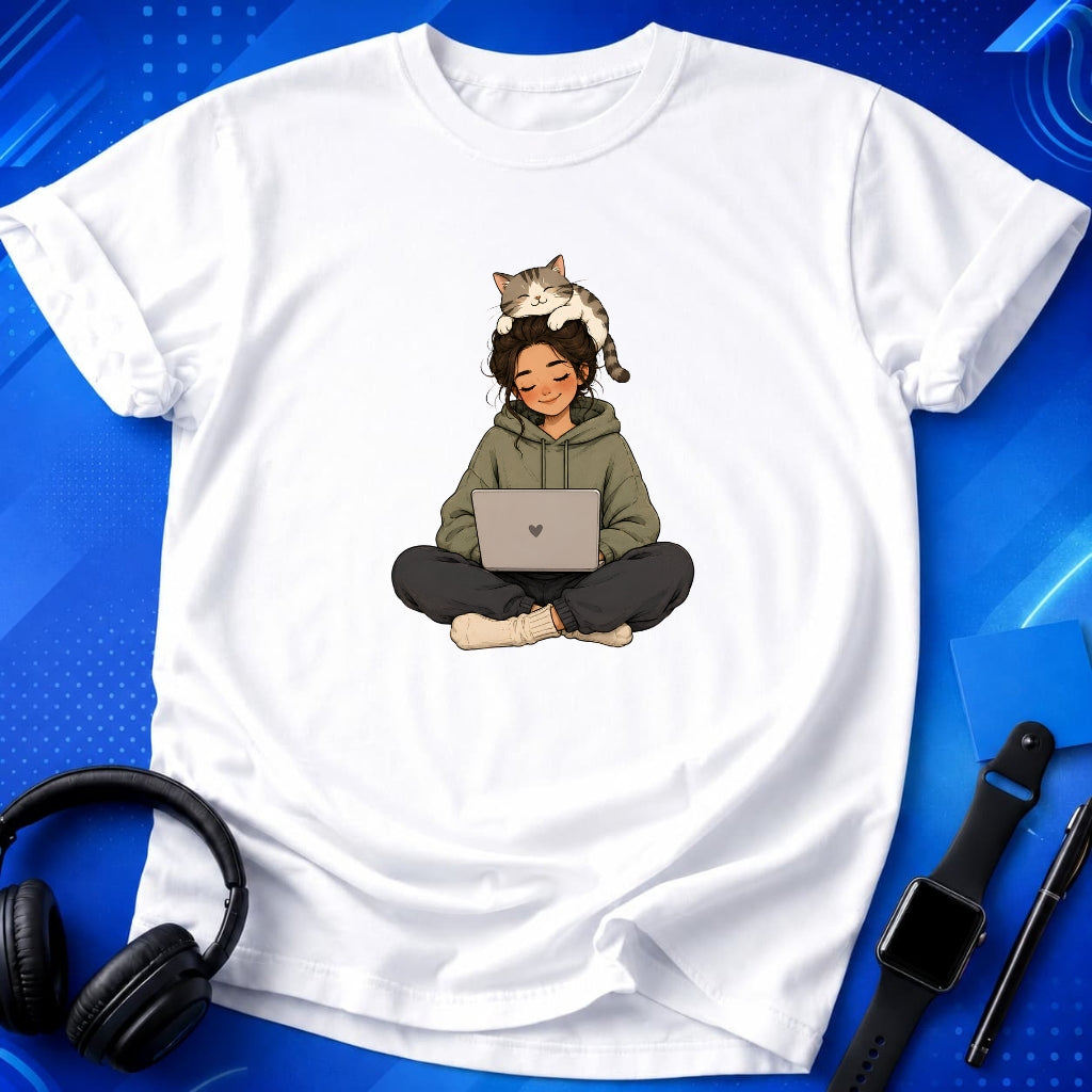 Woman With Cat T-Shirt