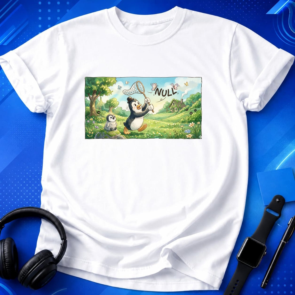 Penguin Catching Null T-Shirt