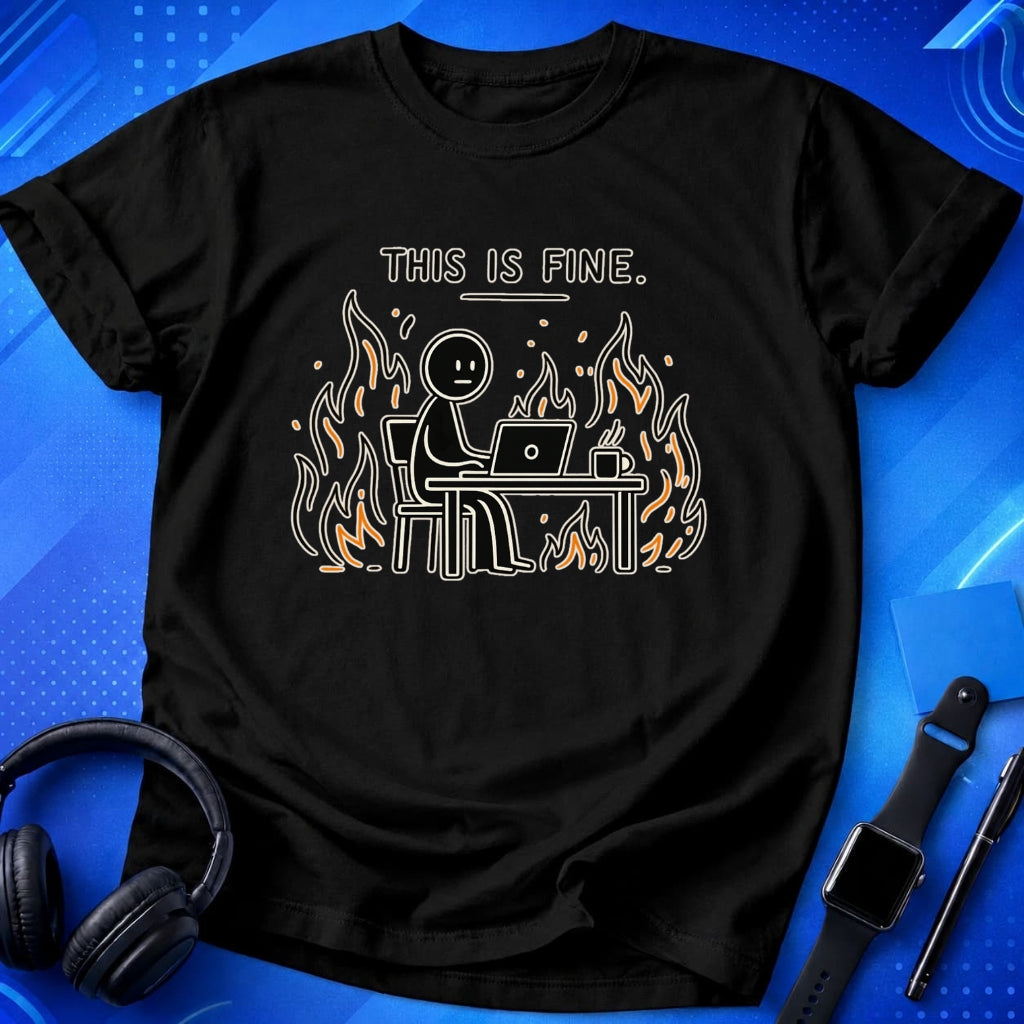 This Is Fine Minimalistic T-Shirt