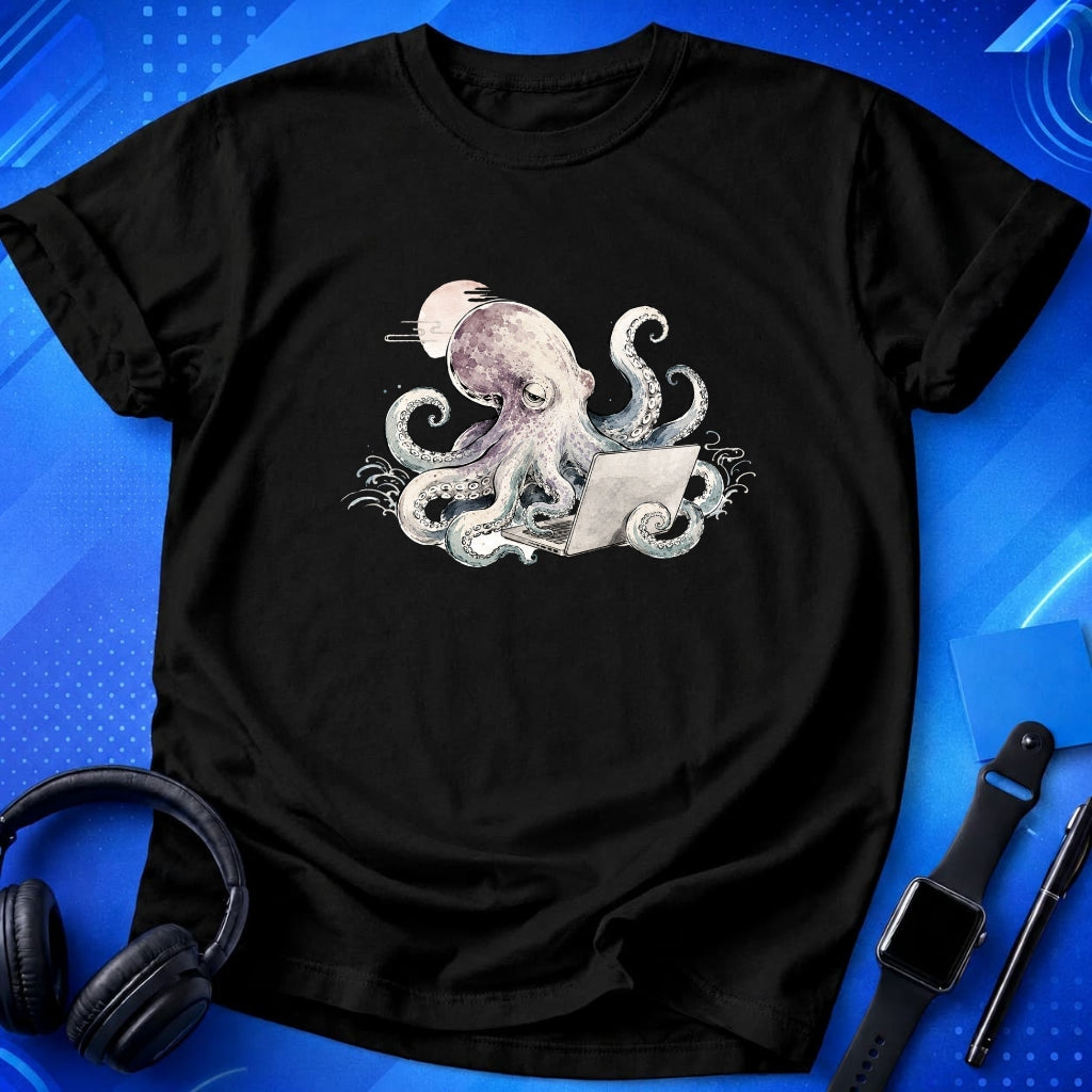 Laptop Octopus T-Shirt