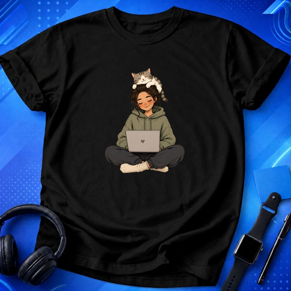 Woman With Cat T-Shirt