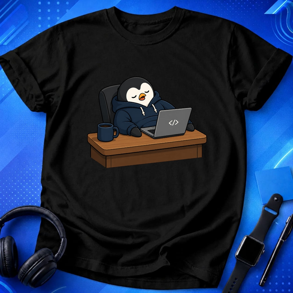 Penguin Behind Desk T-Shirt