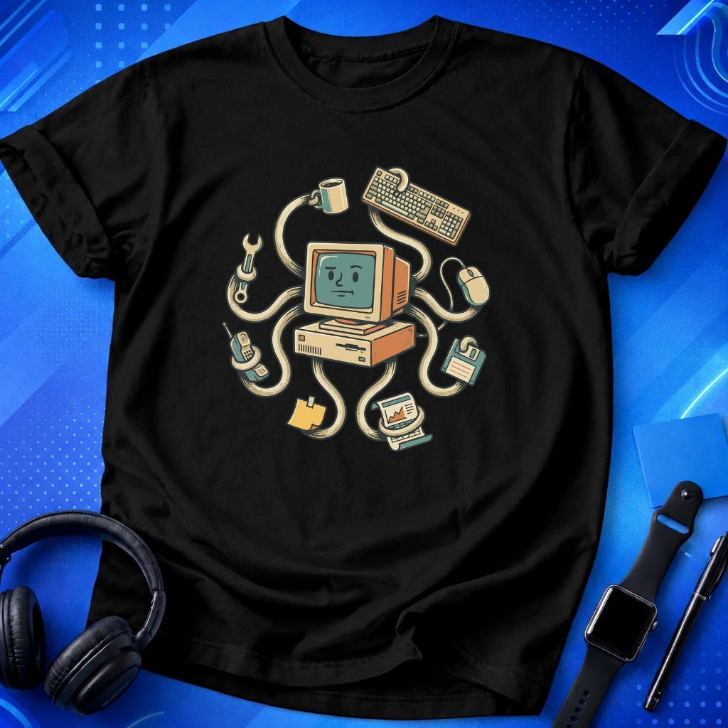 Retro Computer Octopus T-Shirt