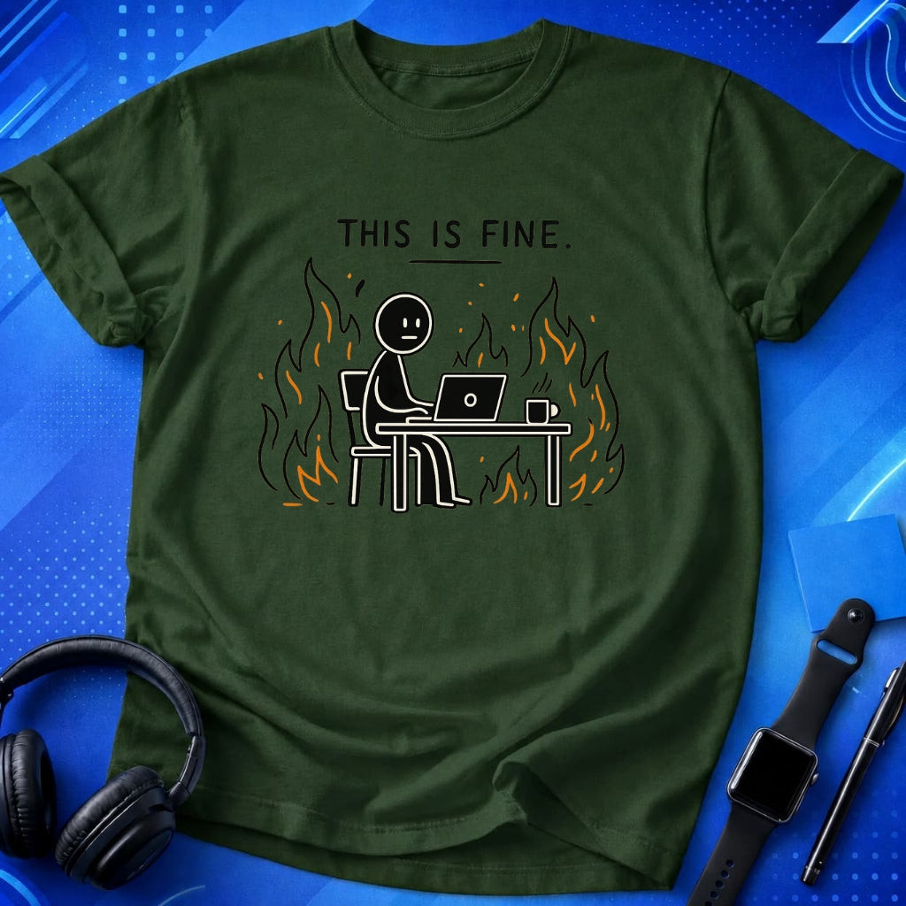 This Is Fine Minimalistic T-Shirt