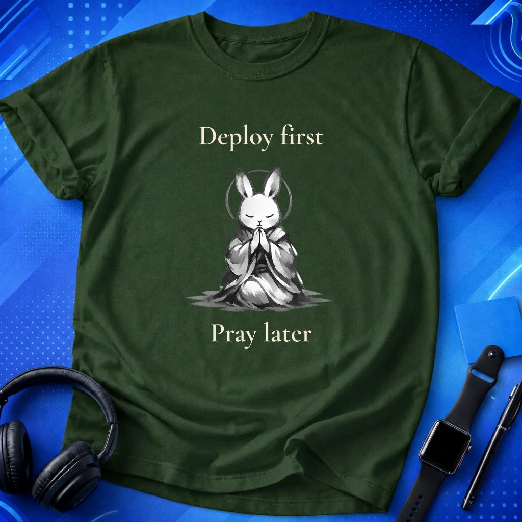 Deploy First Pray Later T-Shirt