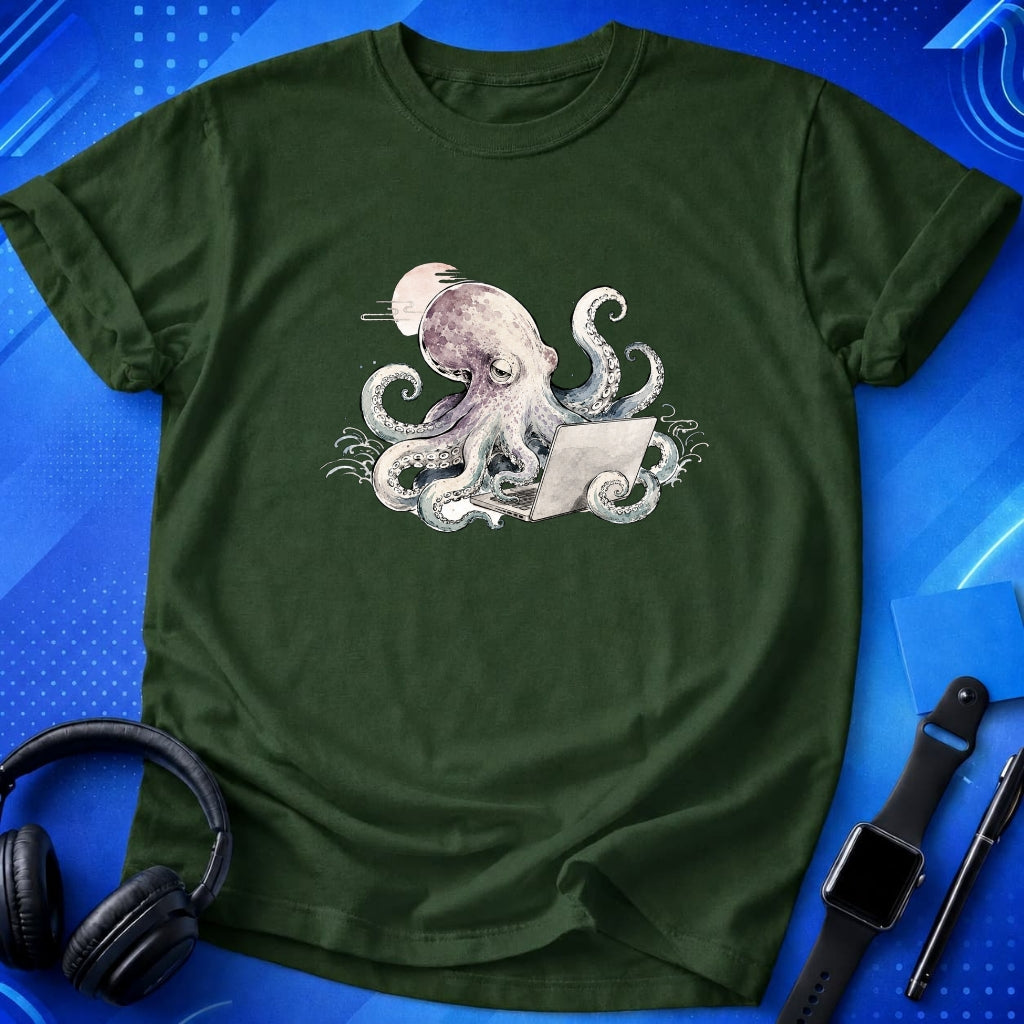Laptop Octopus T-Shirt