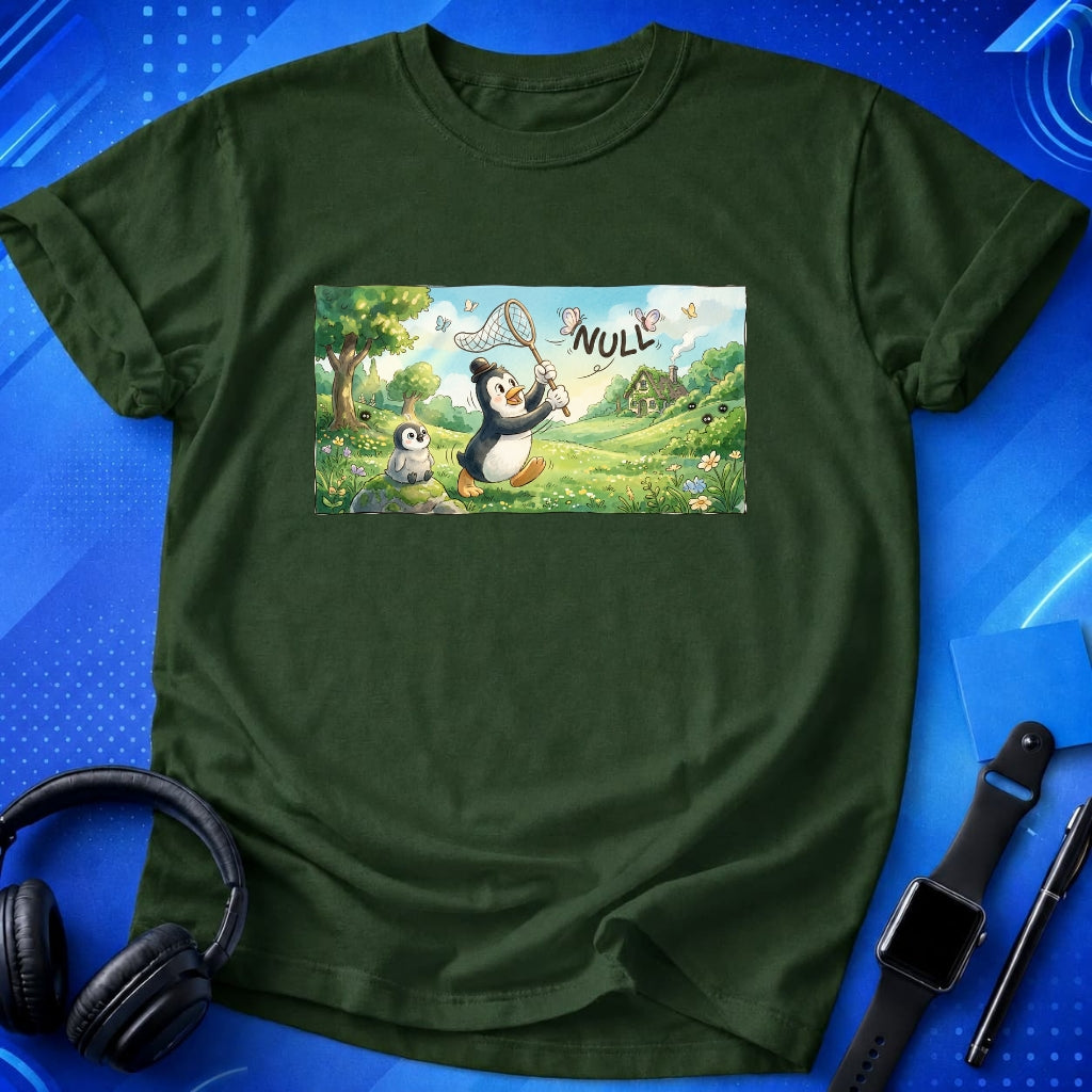 Penguin Catching Null T-Shirt
